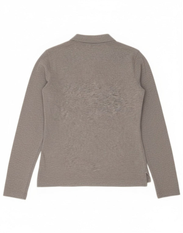 Tommy Hilfiger γυναικείο μακρυμάνικο μπλουζάκι πόλο UK 12 μεσαίο γκρι