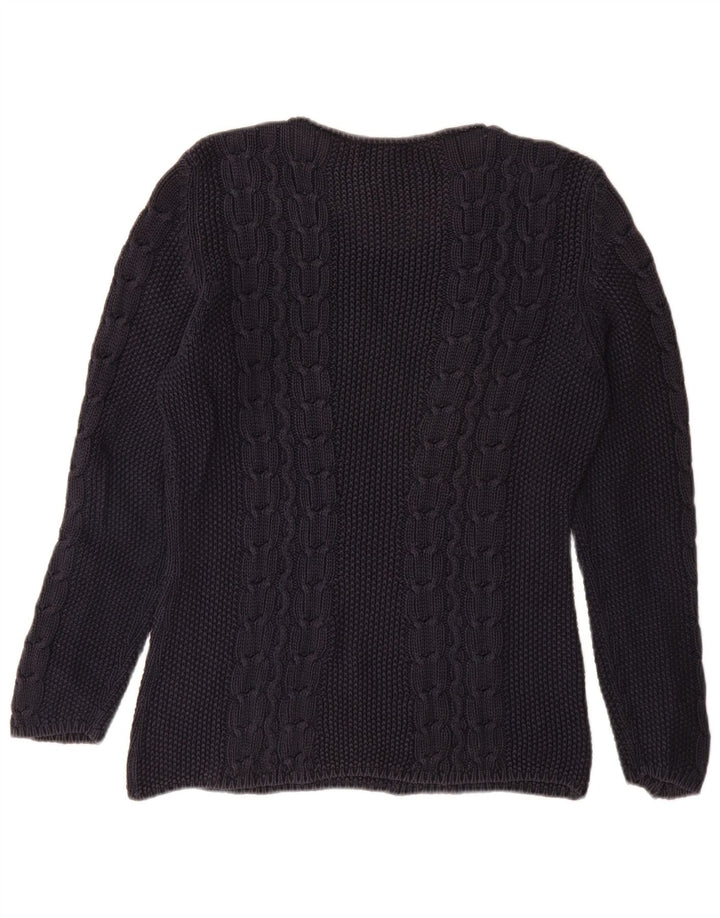 Γυναικείο πουλόβερ SISLEY Boat Neck Jumper UK 14 Medium Navy Blue