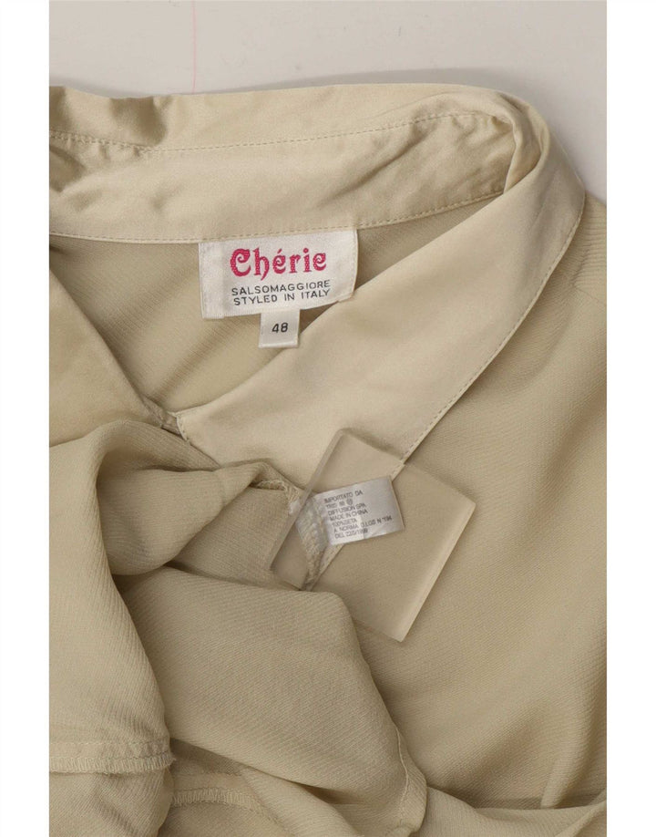 cherie Γυναικείο πουκάμισο Μπλούζα IT 48 XL Beige Silk
