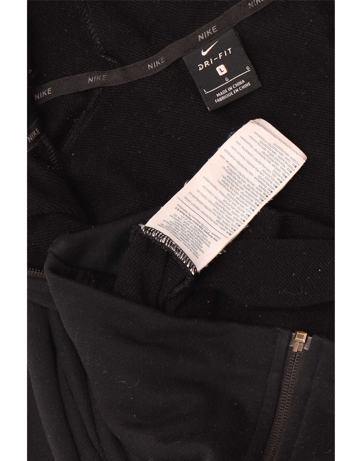Ανδρικό πουλόβερ με κουκούλα με φερμουάρ Nike, μεγάλο μαύρο πολυεστέρα