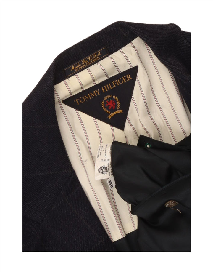 Tommy Hilfiger Ανδρικό σακάκι με 2 κουμπιά σακάκι UK 39 Medium Navy Blue Check