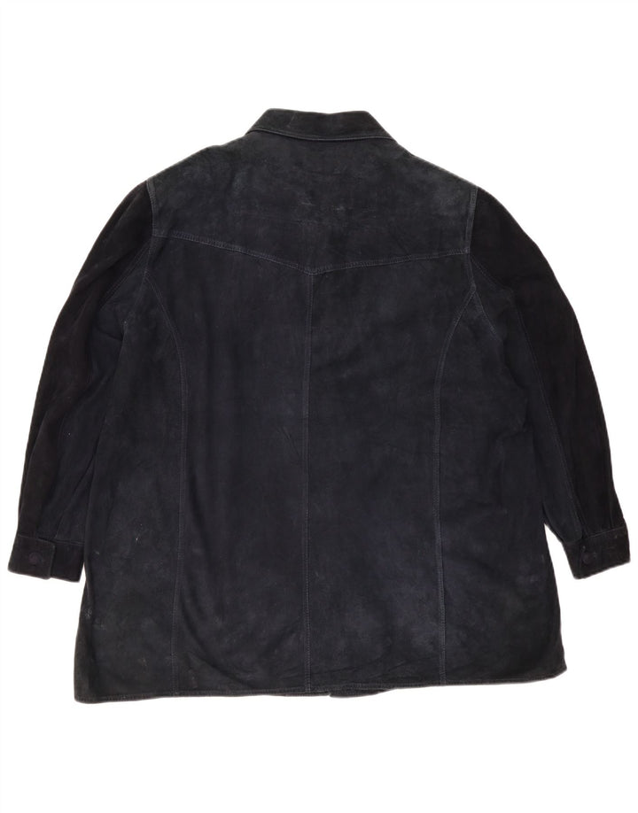 Vintage Γυναικείο Suede Jacket UK 18 XL Navy Blue
