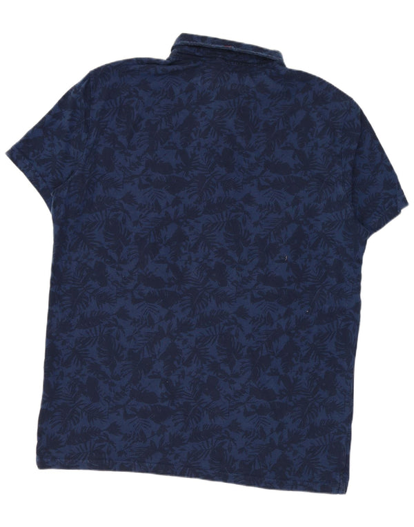 Ανδρικό μπλουζάκι πόλο Superdry XL Navy Blue Floral Βαμβακερό