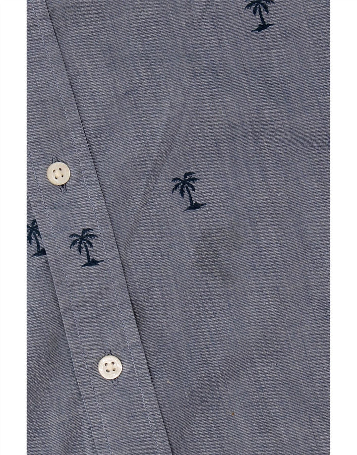 CHAPS Mens Abstract Pattern Short Sleeve Shirt 2XL Blue Cotton Vintage Chaps and Second-Hand Chaps from Messina Hembry 