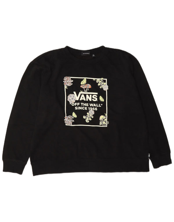 Vans Γυναικεία Γραφική Φούτερ Jumper UK 18 XL Μαύρο φλοράλ βαμβακερό
