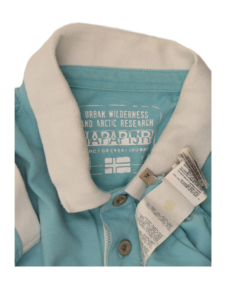 Ανδρικό πουκάμισο πόλο NAPAPIJRI XL Μπλε χρώματος βαμβακερό