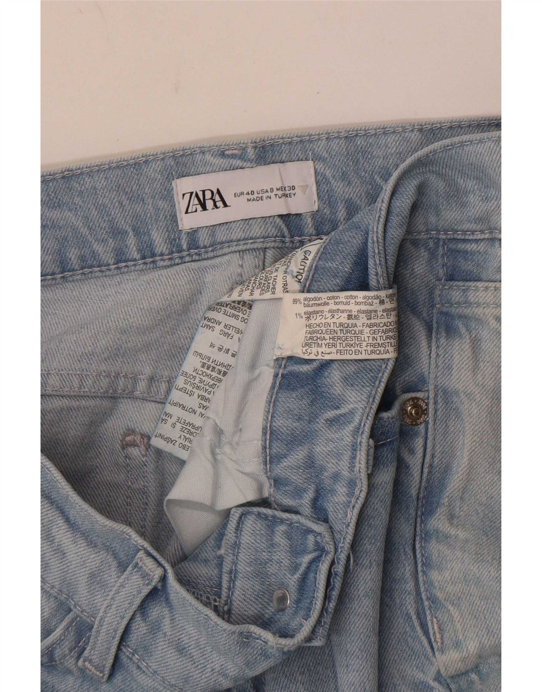 Zara Γυναικείο Straight Jeans EU 40 Medium W30 L30 Blue Cotton