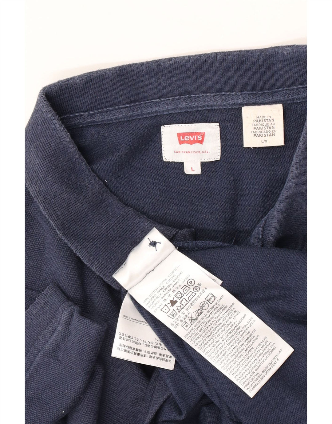 Ανδρικό πουκάμισο πόλο Levi's μεγάλο navy μπλε βαμβακερό