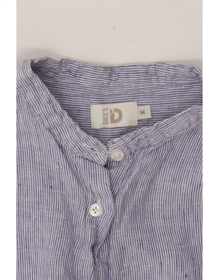 Dack's γυναικείο πουκάμισο UK 14 Medium Blue Pinstripe