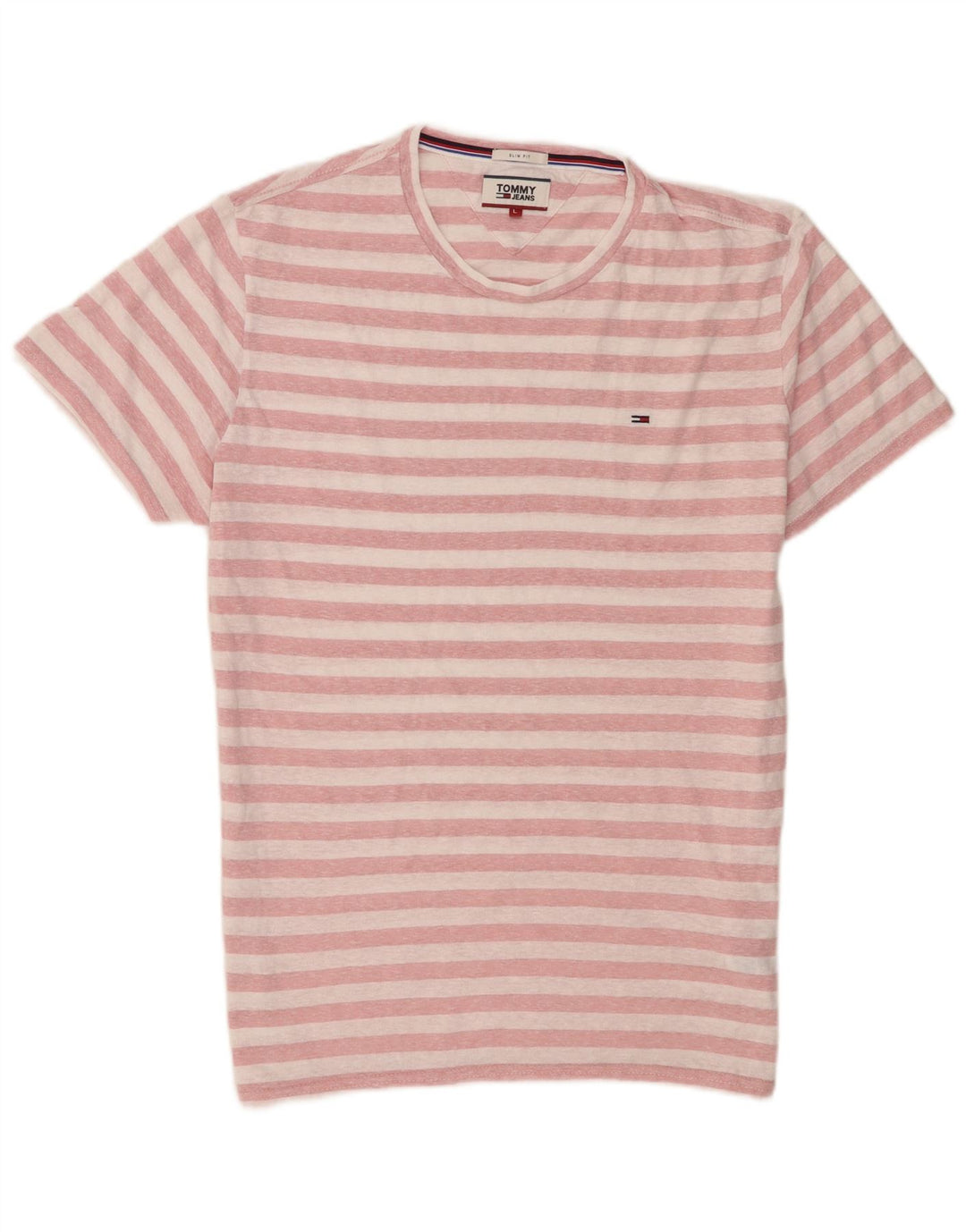 Ανδρικό T-Shirt Tommy Hilfiger Top μεγάλο ροζ ριγέ πολυεστέρα