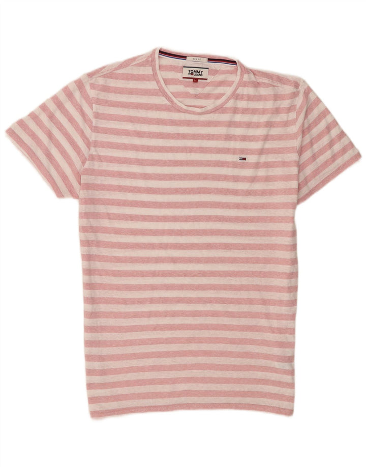 Ανδρικό T-Shirt Tommy Hilfiger Top μεγάλο ροζ ριγέ πολυεστέρα