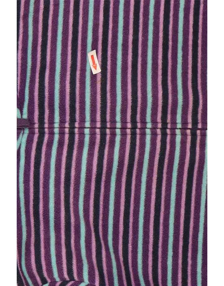 Marks & Spencer Γυναικείο Fleece Jacket UK 22 2XL Μωβ ριγέ πολυεστέρας