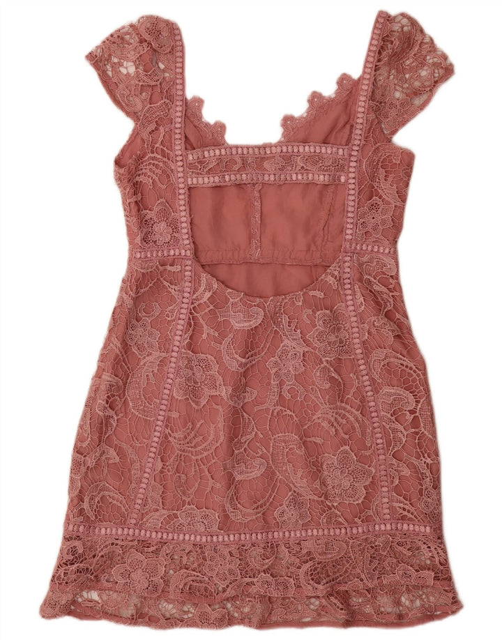 Γυναικείο φόρεμα με θήκη Guess UK 12 Medium Pink Floral Polyester