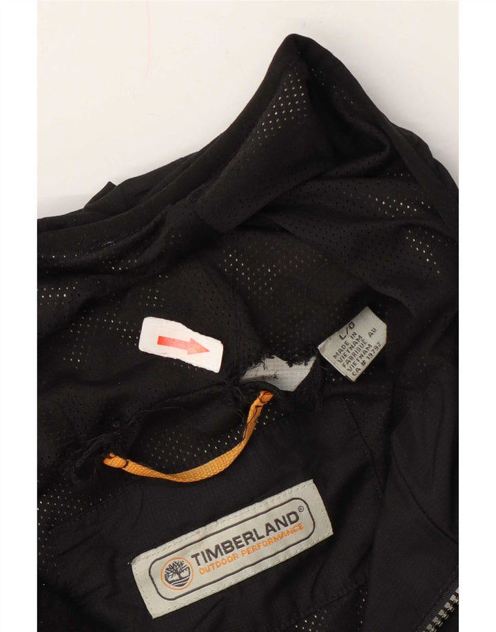 Ανδρικό μπουφάν βροχής με κουκούλα Timberland UK 40 μεγάλο μαύρο νάιλον