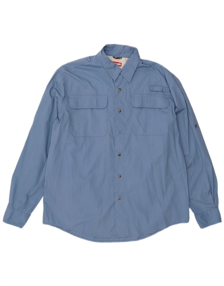 Ανδρικό πουκάμισο Wrangler μεγάλο μπλε βαμβακερό