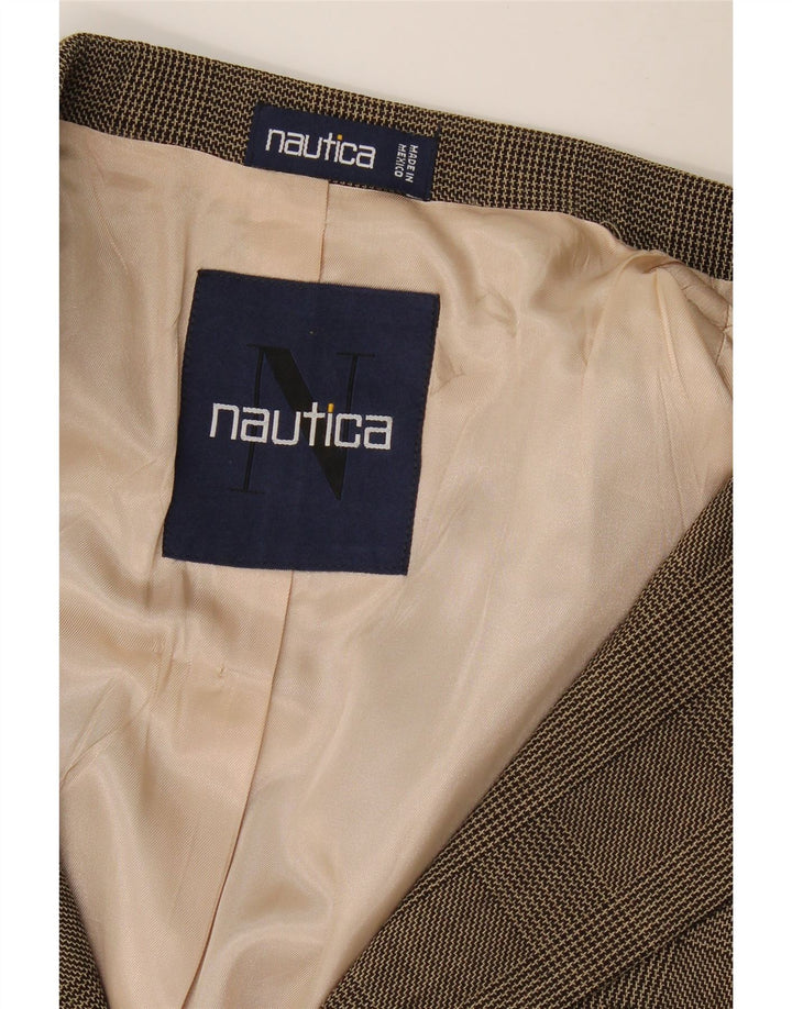 Nautica Ανδρικό σακάκι σακάκι με 3 κουμπιά UK 40 Large Brown Check