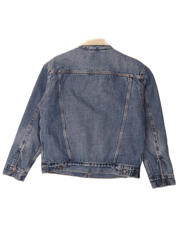 Γυναικείο Levi's Oversized Τζιν Σέρπα Μπουφάν UK 10 Μικρό Μπλε Βαμβακερό