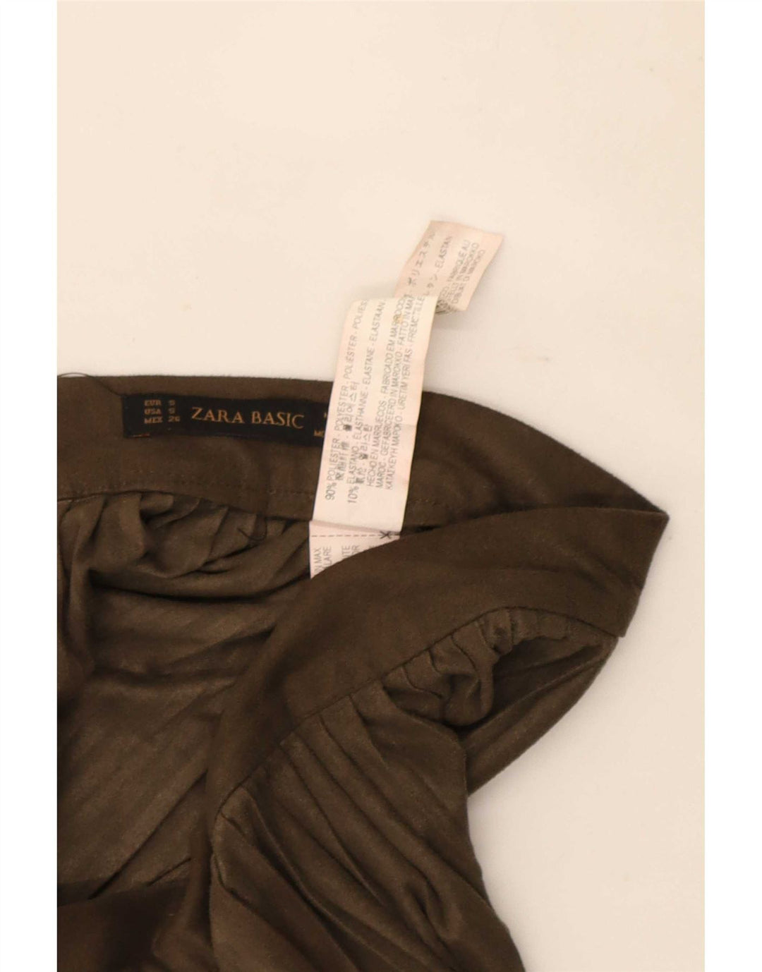 Zara Γυναικεία Φούστα A-Line Small W26 Khaki Polyester