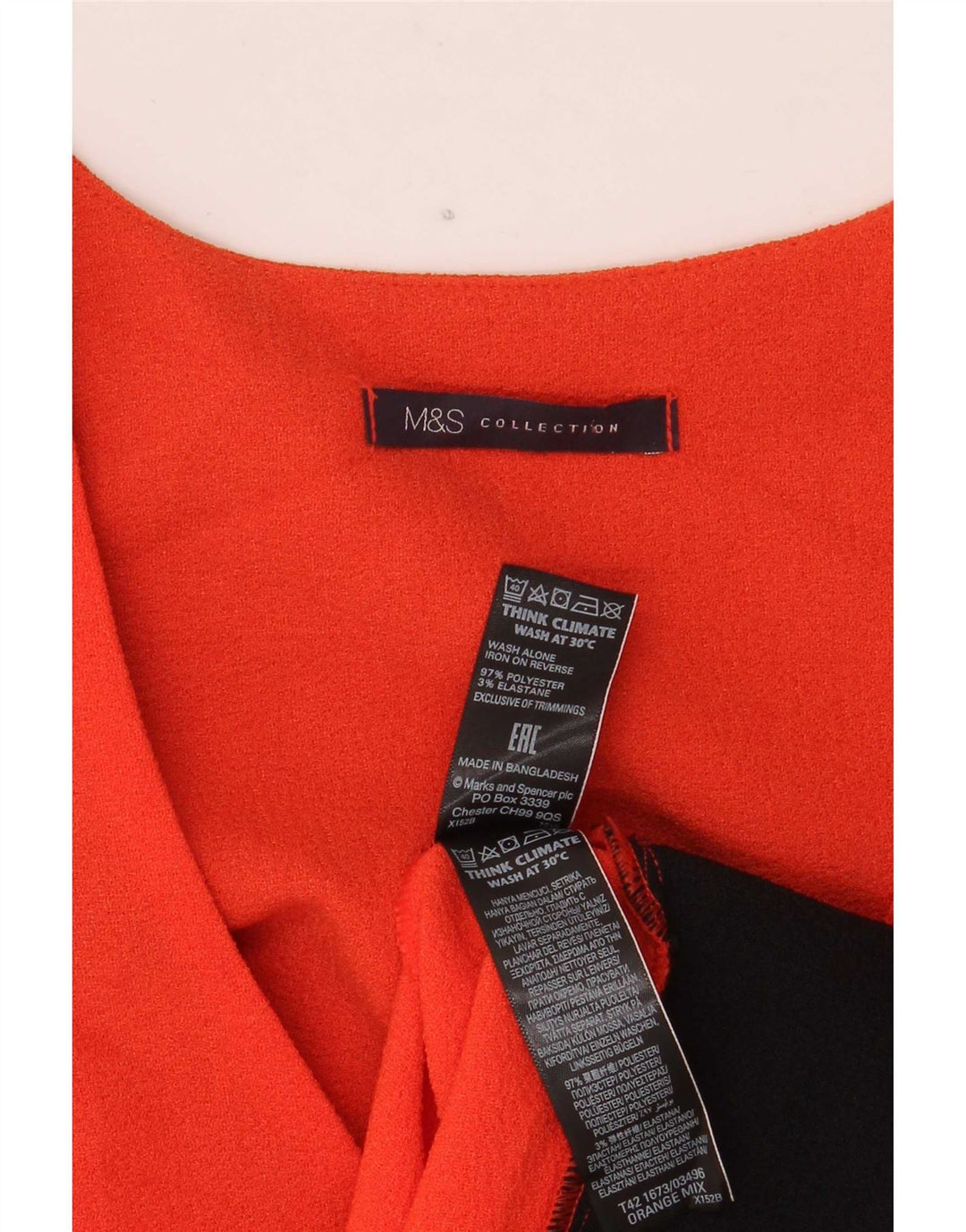 Marks & Spencer Γυναικείο φόρεμα Shift UK 10 Small Orange Colourblock