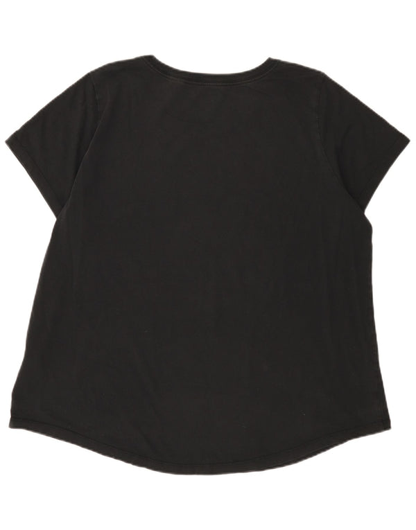 Γυναικείο γραφικό μπλουζάκι Nike τοπ UK 18 XL μαύρο βαμβακερό