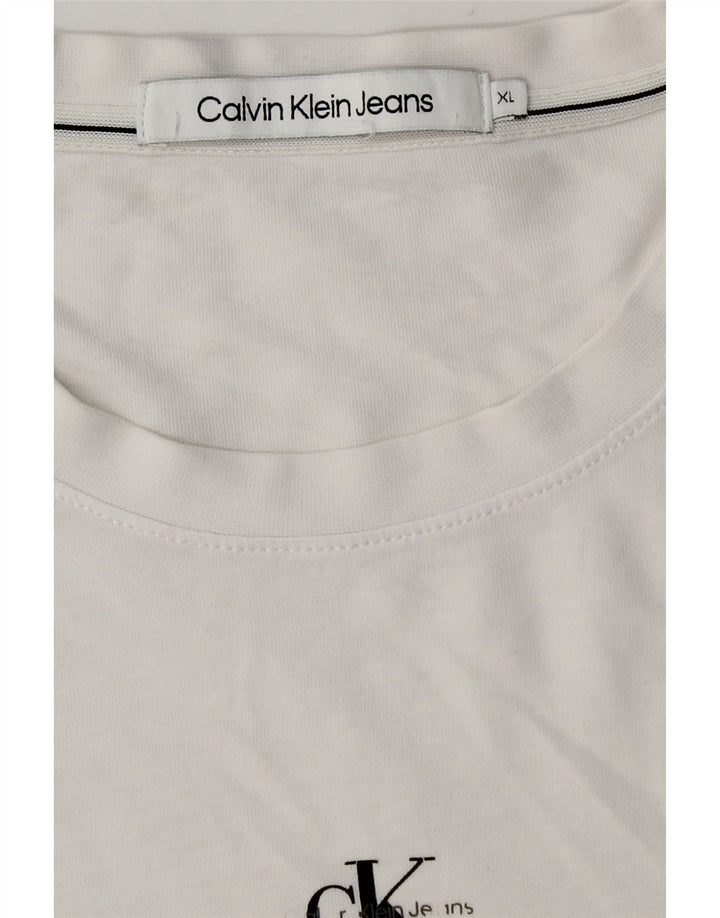 Calvin Klein Jeans Ανδρικό T-Shirt Top XL Λευκό