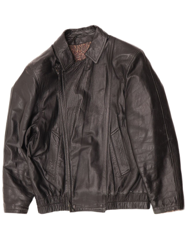 Vintage Ανδρικό Δερμάτινο Μπουφάν UK 36 Small Black Leather