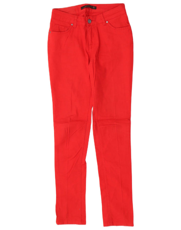 Zara Γυναικείο Skinny Casual Παντελόνι EU 38 Small W28 L31 Κόκκινο βαμβακερό