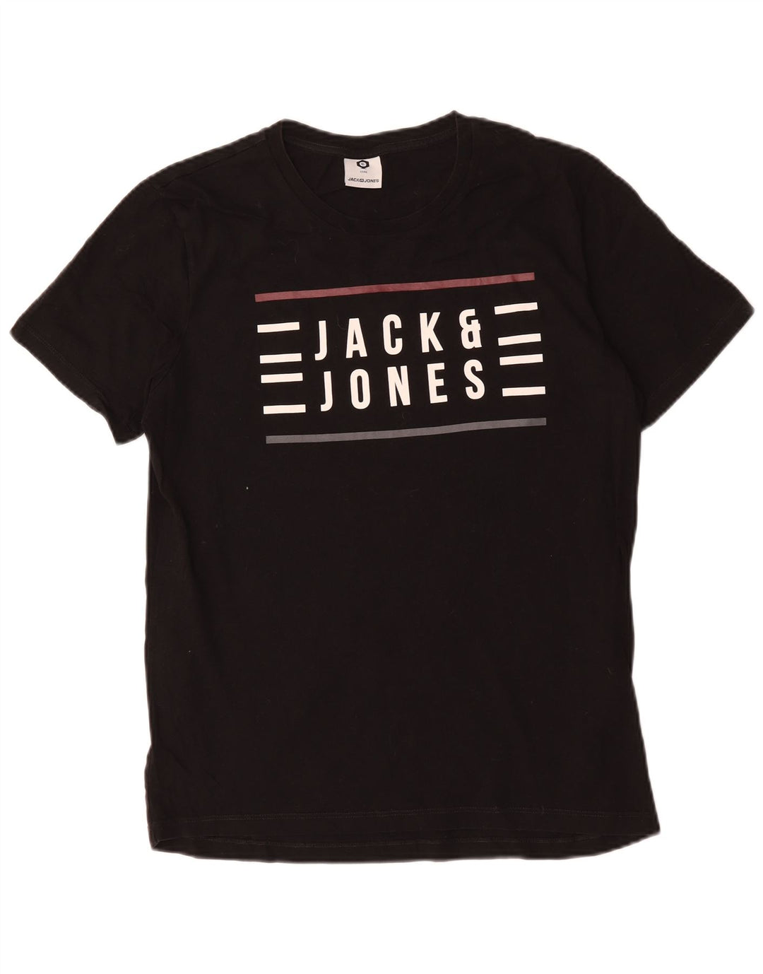 Jack & Jones Ανδρικό γραφικό T-Shirt Top Μεσαίο μαύρο βαμβακερό