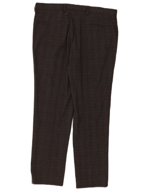 Marks & Spencer Ανδρικό Slim παντελόνι Chino W36 L31 Brown Check Polyester