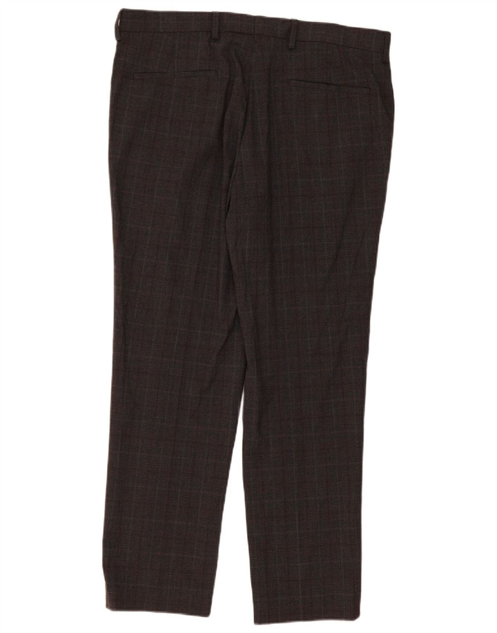Marks & Spencer Ανδρικό Slim παντελόνι Chino W36 L31 Brown Check Polyester