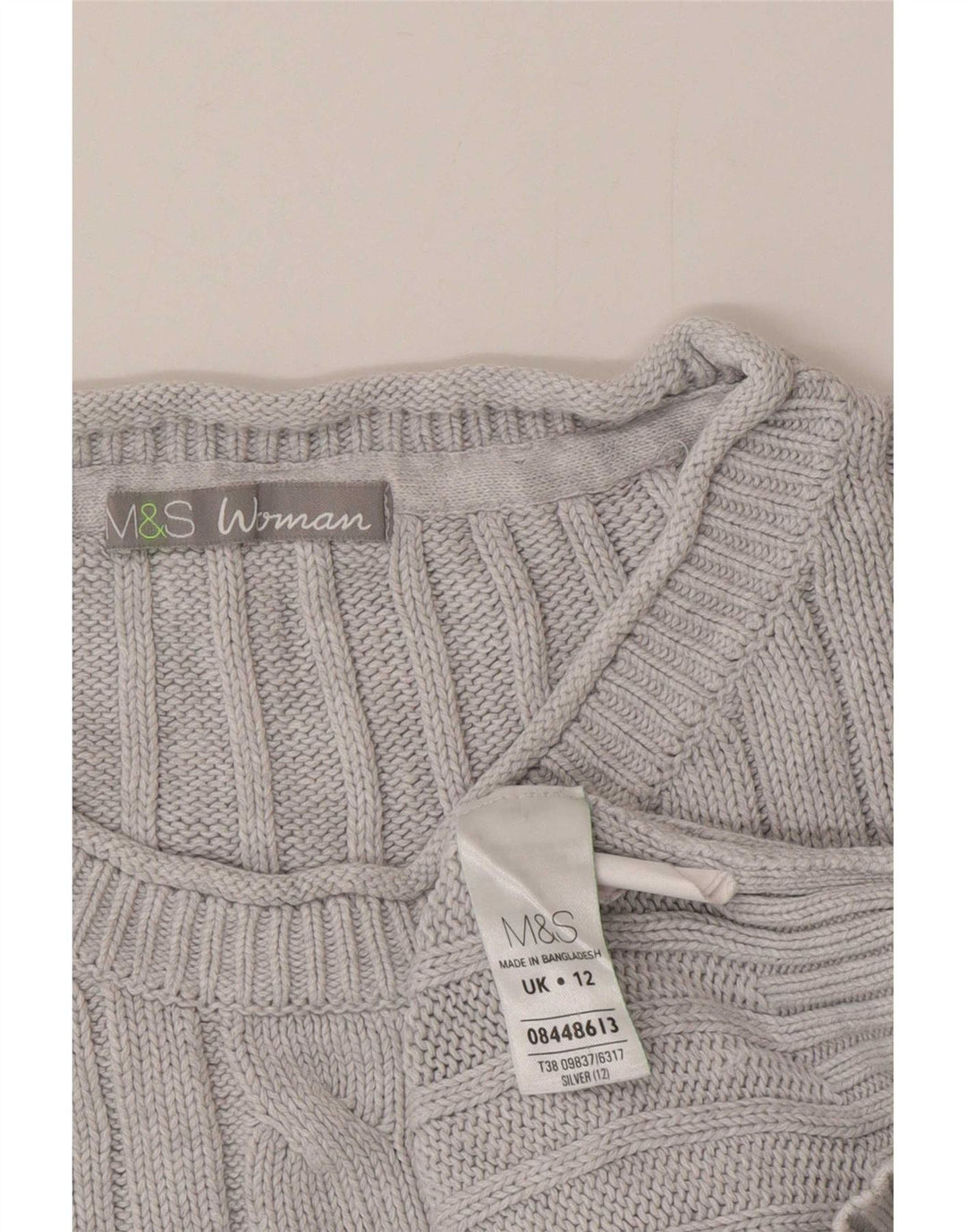 Marks & Spencer Γυναικείο πουλόβερ με λαιμόκοψη UK 12 μεσαίο μπλε βαμβακερό