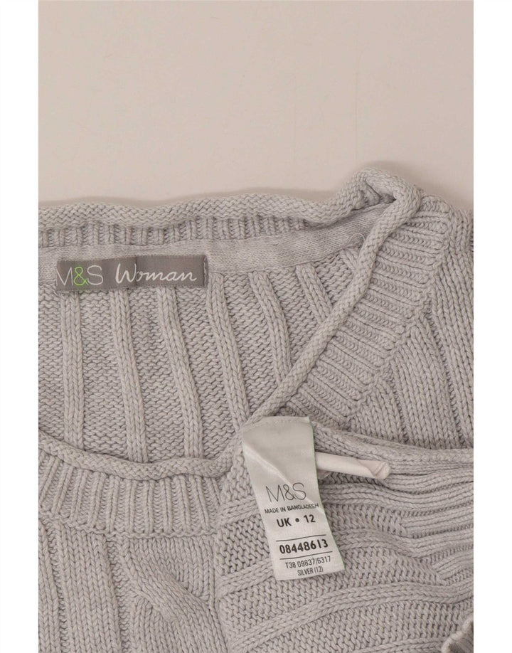 Marks & Spencer Γυναικείο πουλόβερ με λαιμόκοψη UK 12 μεσαίο μπλε βαμβακερό