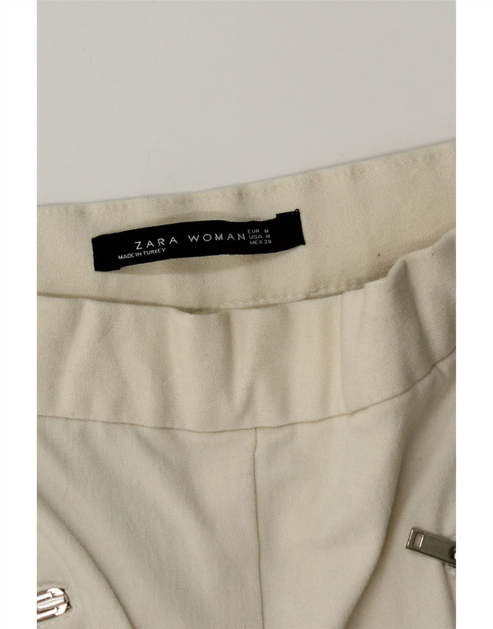 ZARA Γυναικείο Skinny Casual Παντελόνι Medium W28 L28 Off White