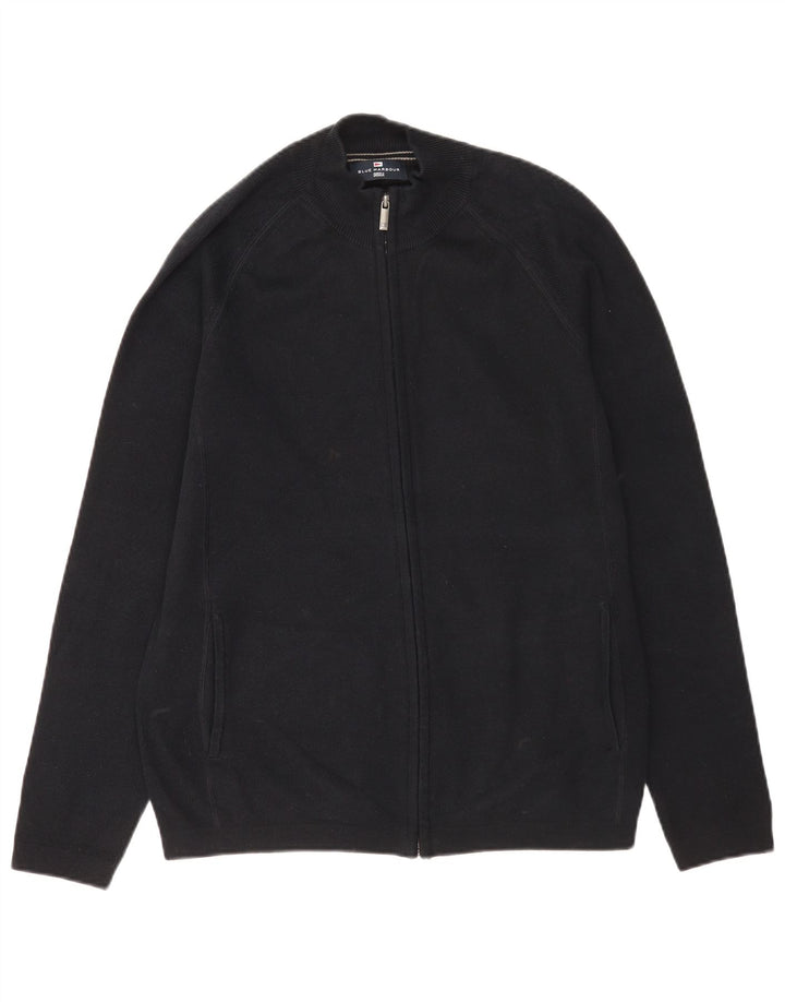 Ανδρικό πουλόβερ Marks & Spencer Μπλε Harbor Cardigan Medium Navy Blue Cotton