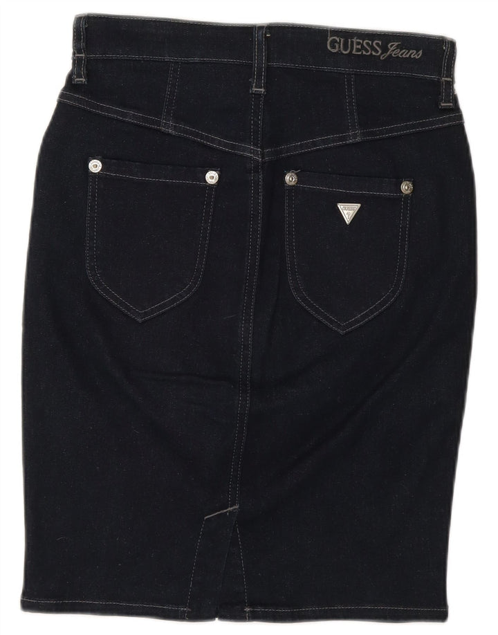 Γυναικεία τζιν φούστα Guess W28 Βαμβακερή μεσαία ναυτική μπλε