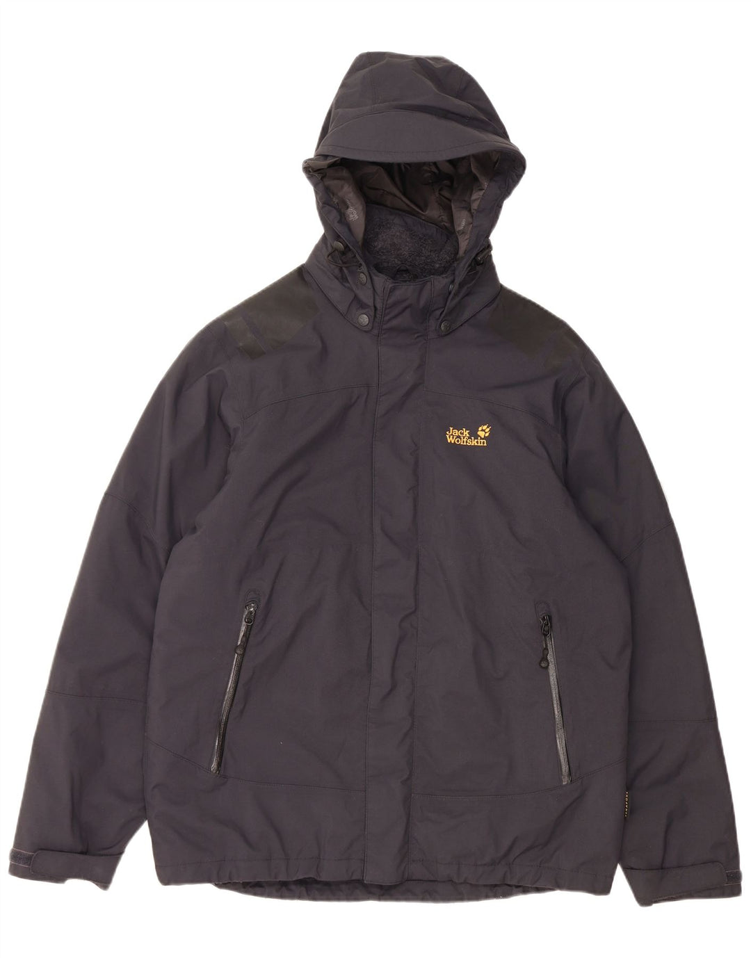 JACK WOLFSKIN Ανδρικό μπουφάν με κουκούλα Sherpa Windbreaker UK 40/42 μεγάλο μαύρο
