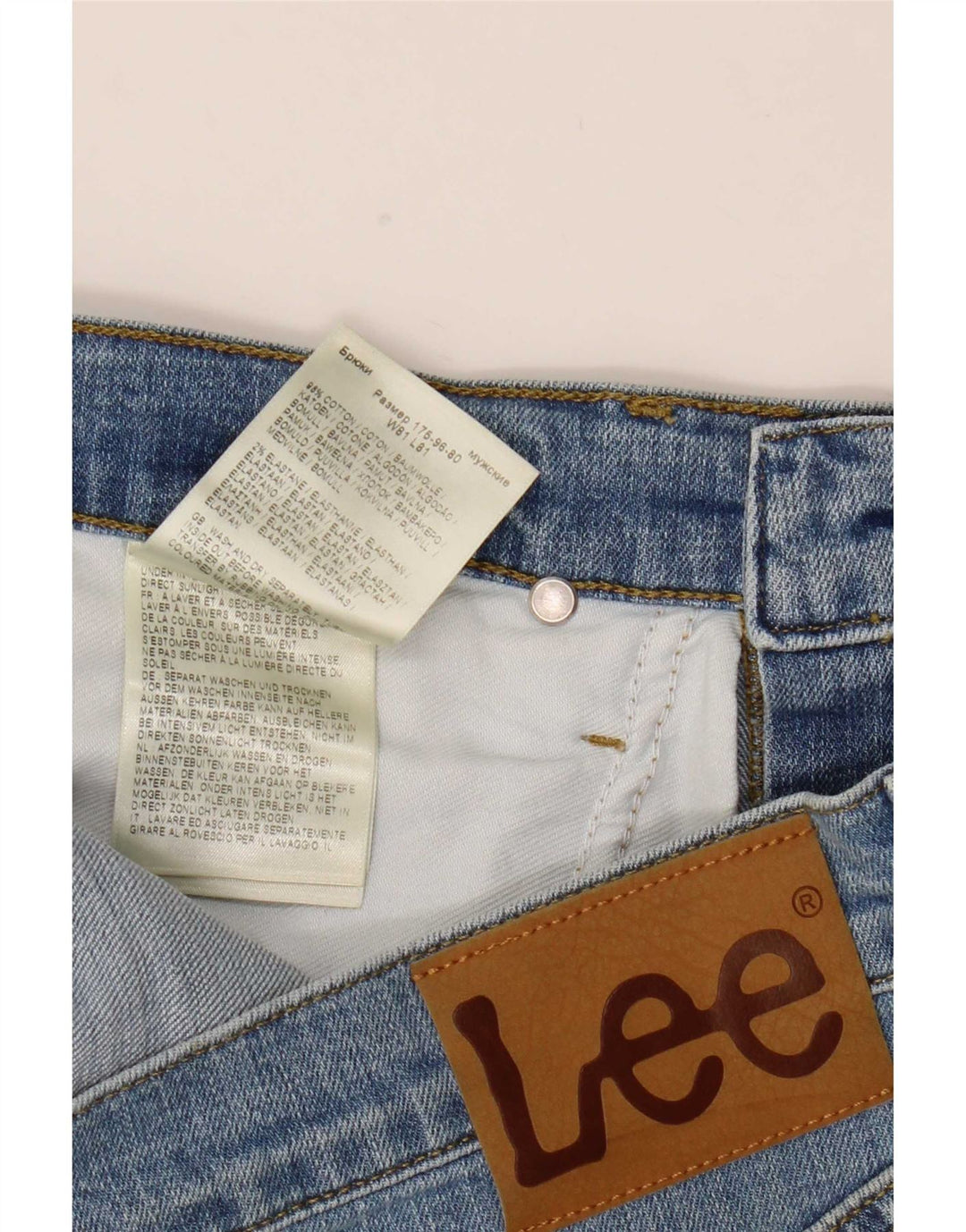 Lee Mens Daren Zip Fly Slim Jeans W32 L32 Μπλε βαμβακερό