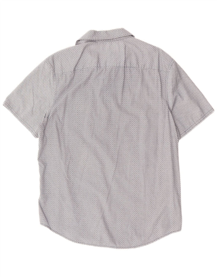 PENGUIN Ανδρικό πουκάμισο Heritage Slim Fit κοντομάνικο μεγάλο μπλε γεωμετρικό