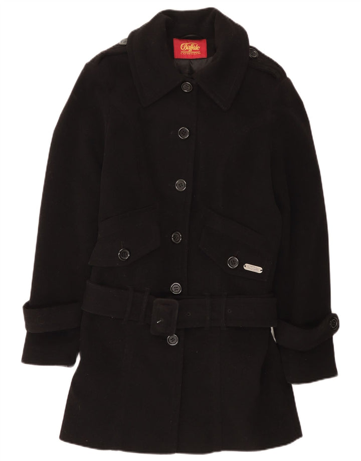 Buffalo Γυναικείο παλτό με ζώνη UK 10 Small Black Polyester