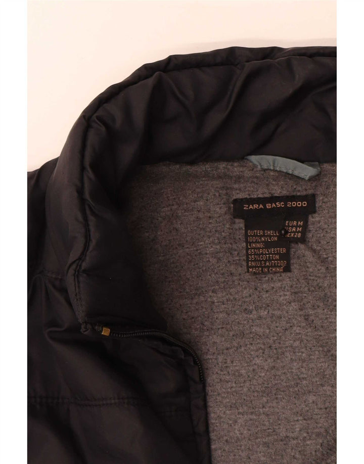 Zara Γυναικείο μπουφάν UK 12 Medium Black Nylon