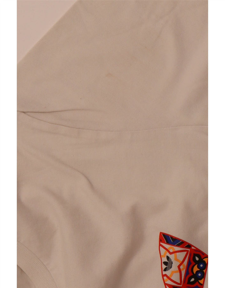 Ανδρικό γραφικό T-Shirt ADIDAS Top Βαμβακερό μεσαίο σε λευκό
