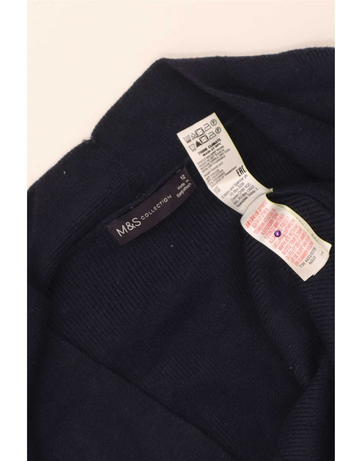 Marks & Spencer Γυναικείο πουλόβερ Longline Cardigan UK 12 Medium Navy Blue