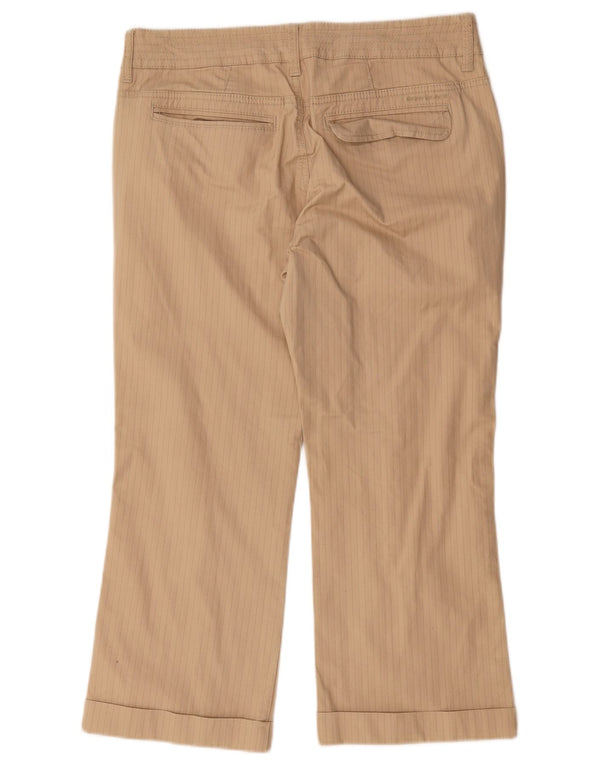 Dkny Γυναικείο Cropped Παντελόνι US 10 Large W32 L25 Beige Pinstripe Cotton