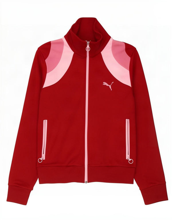 Puma Γυναικεία αθλητική φόρμα Top Jacket UK 12 Medium Red Colourblock Polyester