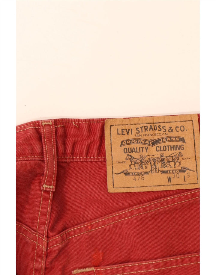 Ανδρικό σορτς LEVI'S 476 τζιν W30 Μεσαίο κόκκινο βαμβακερό