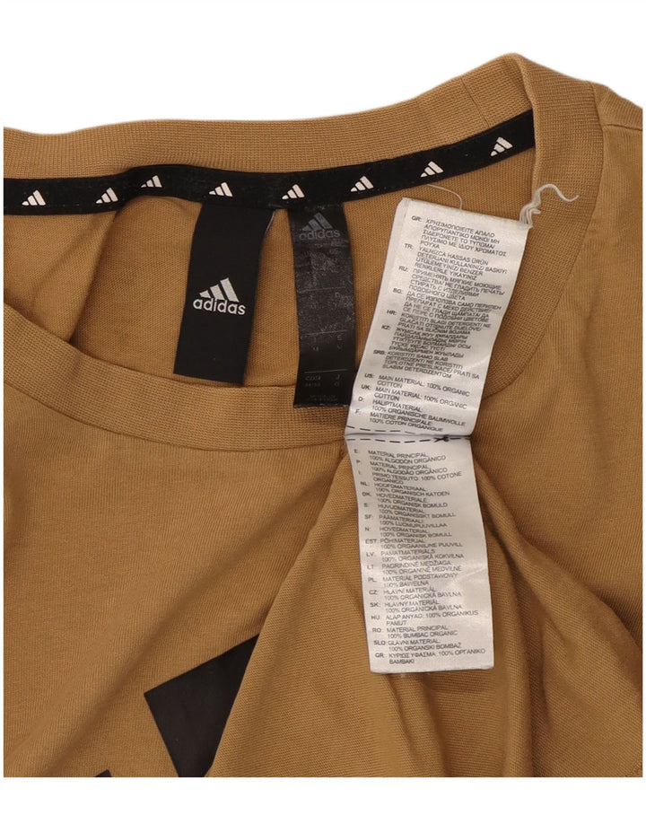 Ανδρικό γραφικό T-Shirt Adidas Τοπ μεσαίο μπεζ βαμβακερό