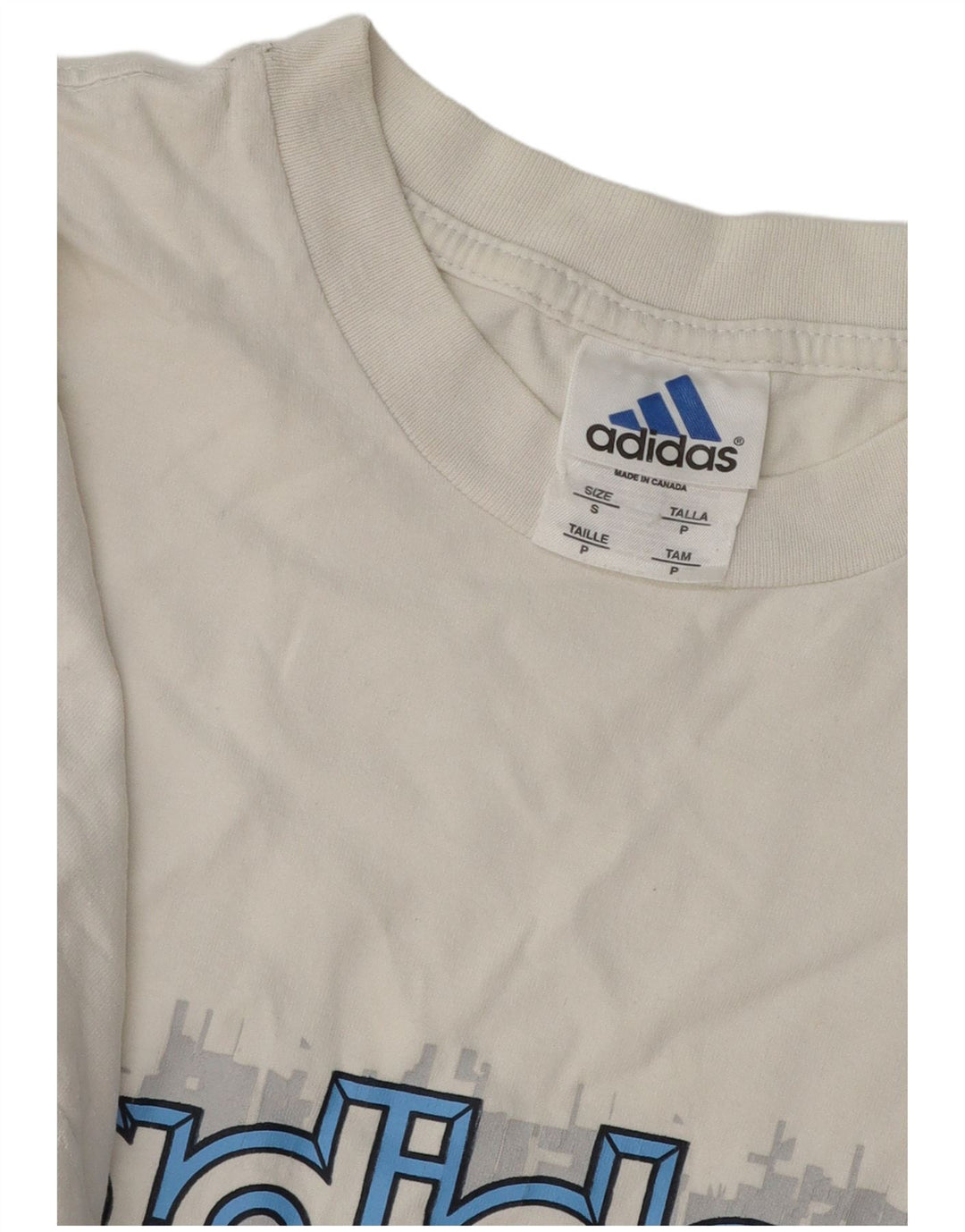 ADIDAS Mens Graphic T-Shirt Top Small White Cotton