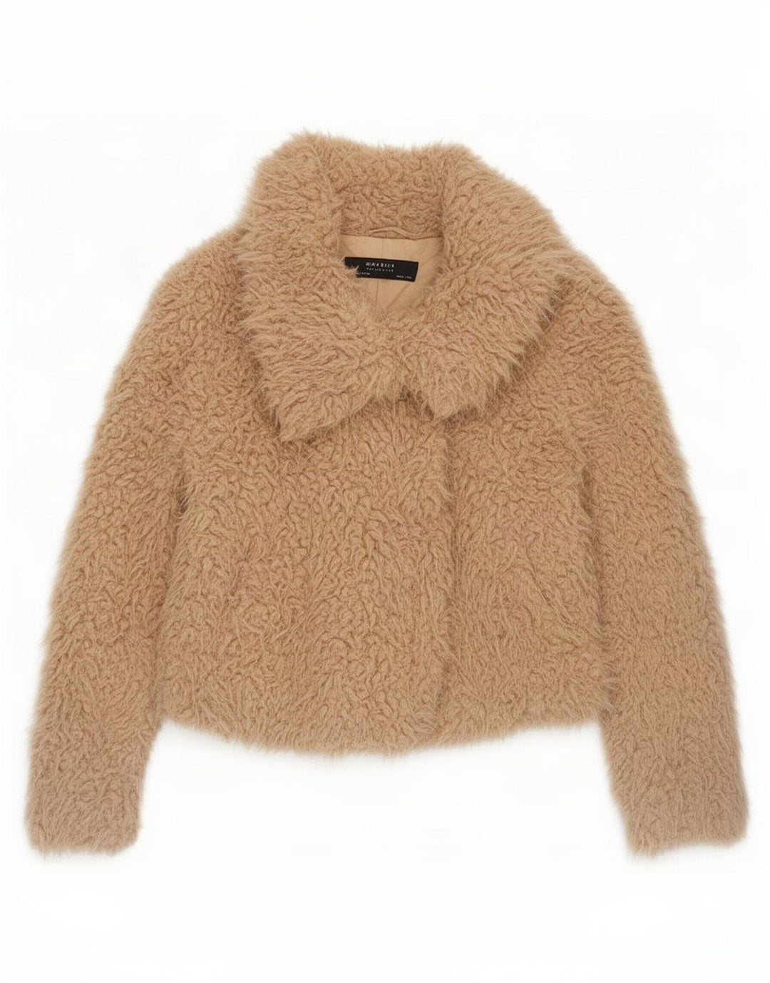 Zara Γυναικείο Teddy Bear Bomber Jacket UK 14 Medium Beige