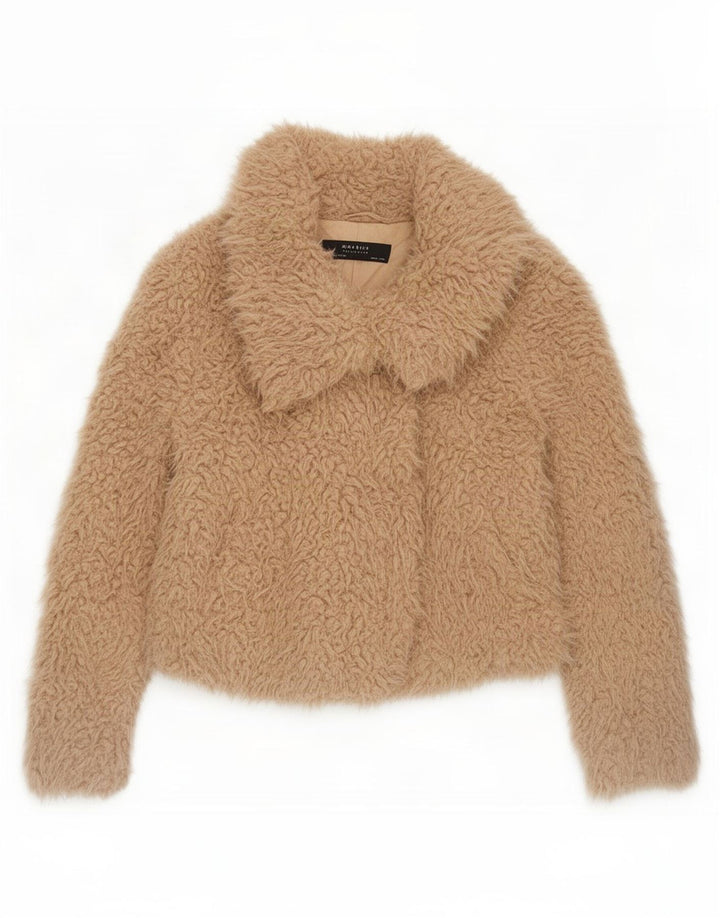 Zara Γυναικείο Teddy Bear Bomber Jacket UK 14 Medium Beige