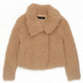 Zara Γυναικείο Teddy Bear Bomber Jacket UK 14 Medium Beige